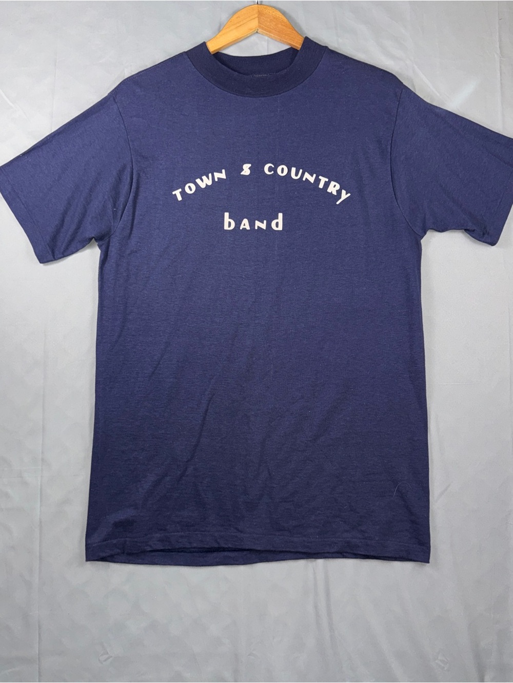 Anvil Shirt Mens Large Blue Town & Country Band Graphic Tee Preshrunk Cotton
